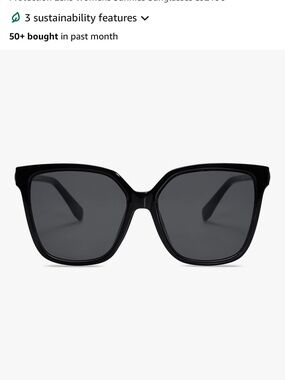 Sojos Fashion Square Black Women's Square Sunglasses with UV Protection